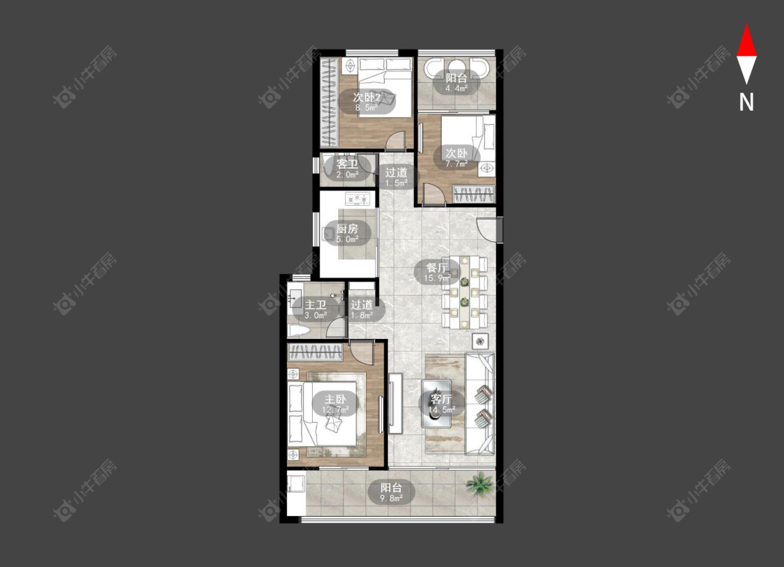 九洲新世界君玺房源户型图 常州九洲新世界君玺在售二手房源户型图_小牛看房