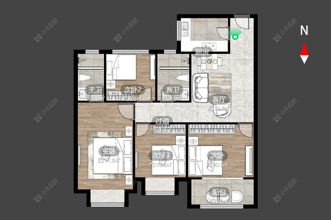 常州路劲城四期在售二手房源户型图_小牛看房