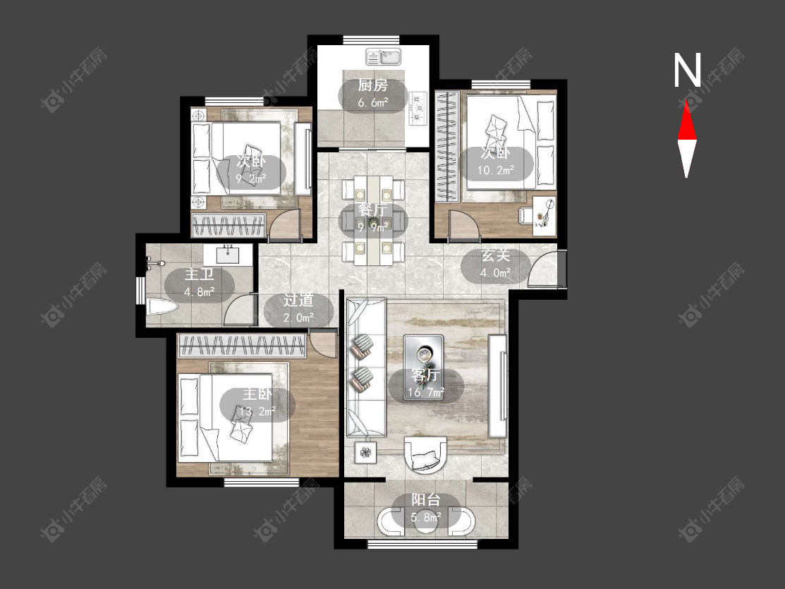 常州华润国际三期在售二手房源户型图_小牛看房