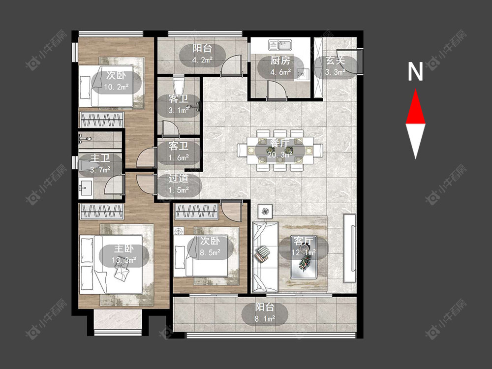 常州金新滟澜湖在售二手房源户型图_小牛看房