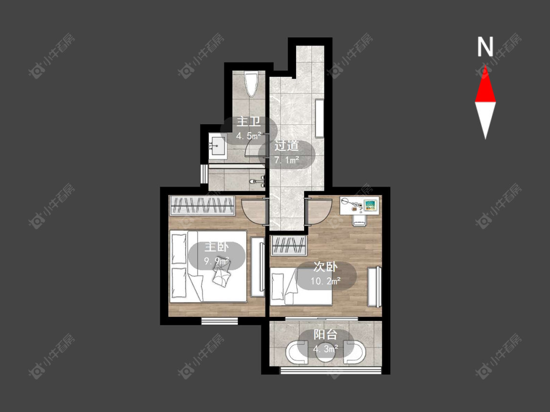 常州滨江明珠城东区在售二手房源户型图_小牛看房