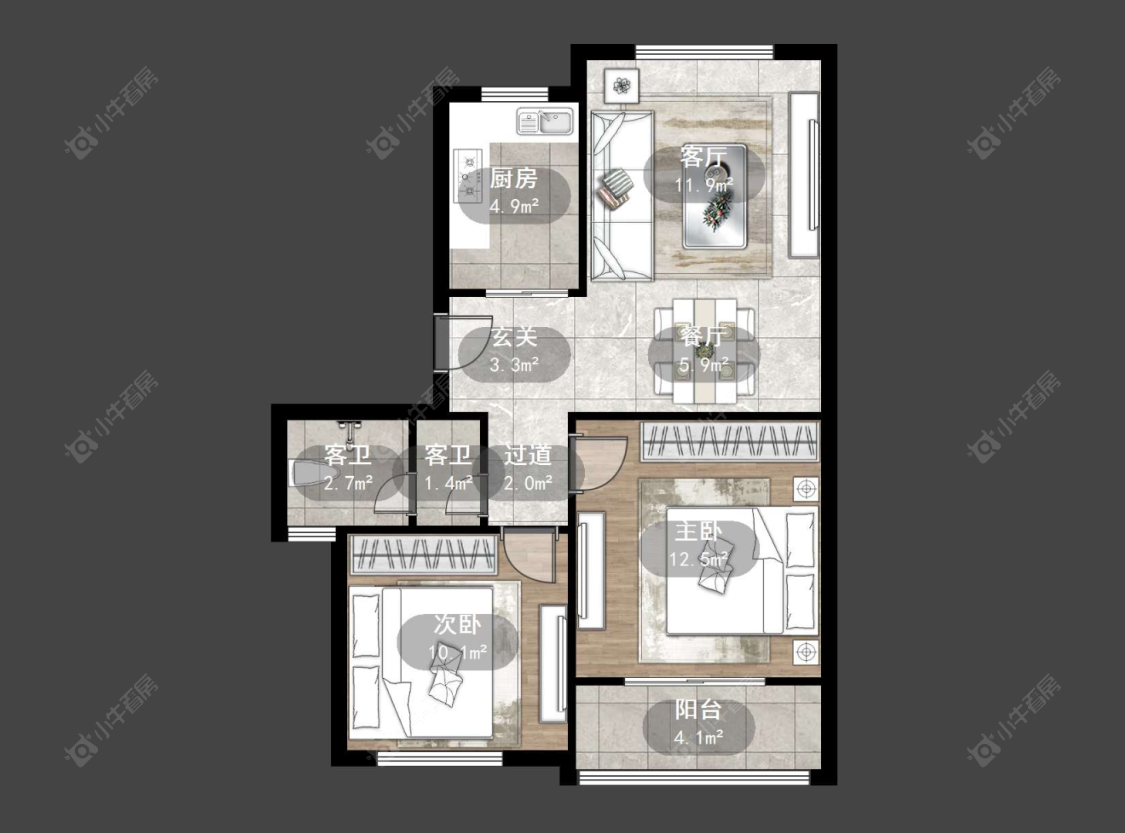 常州新景花苑二期在售二手房源户型图_小牛看房