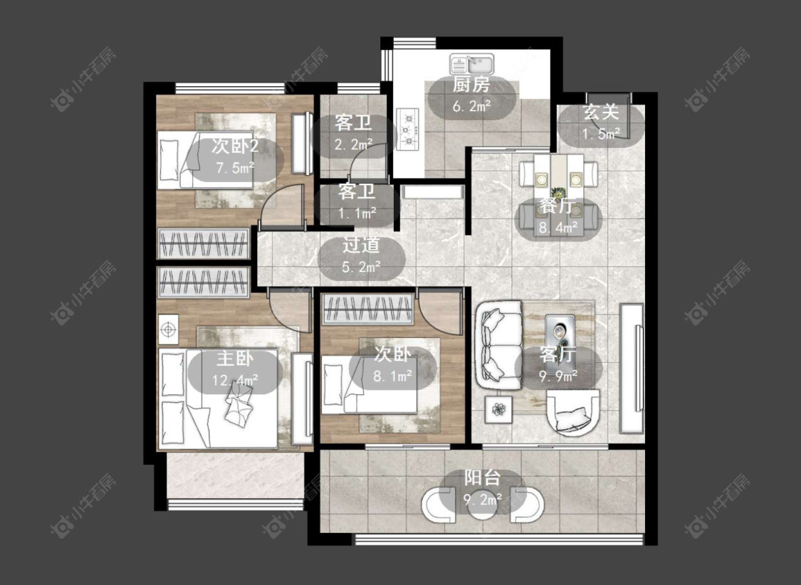 常州牡丹水岸首府在售二手房源户型图_小牛看房