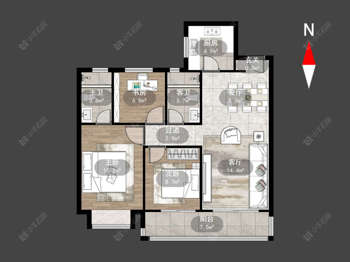 常州路劲雅居乐国仕九礼在售二手房源户型图_小牛看房