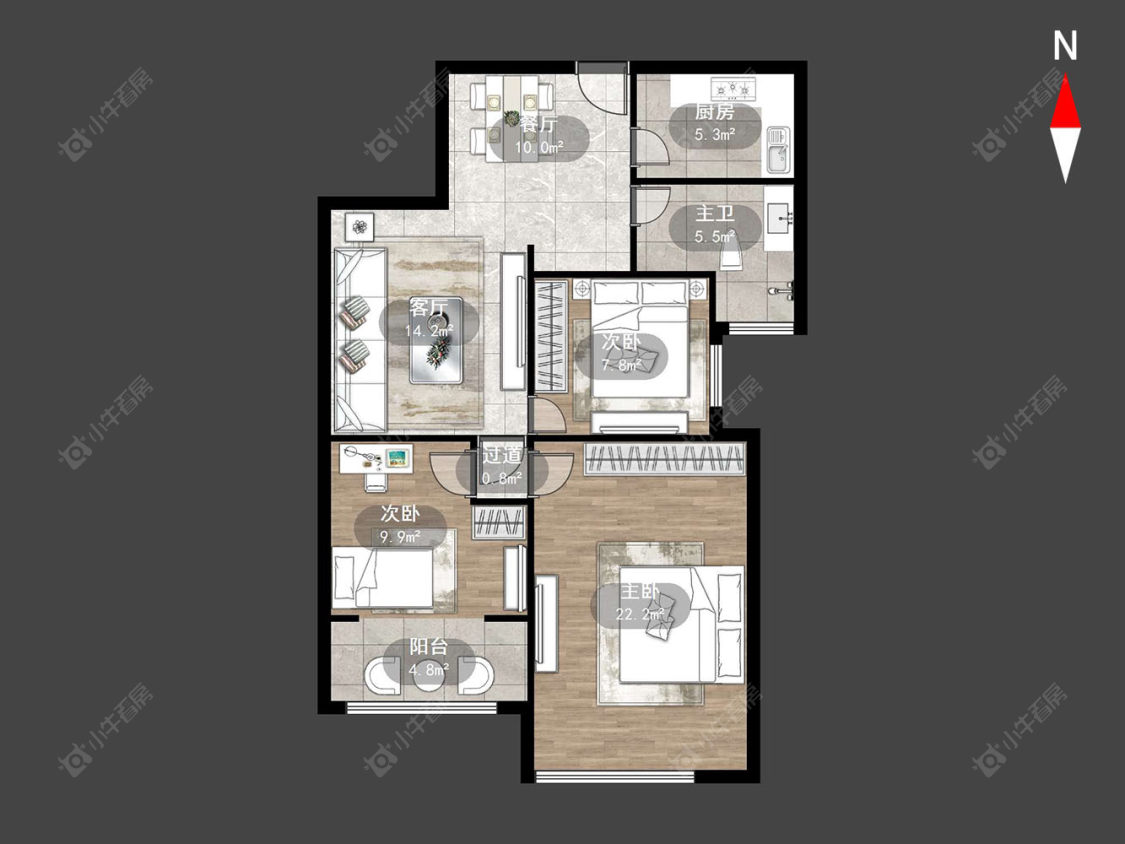 常州万水美兰城在售二手房源户型图_小牛看房