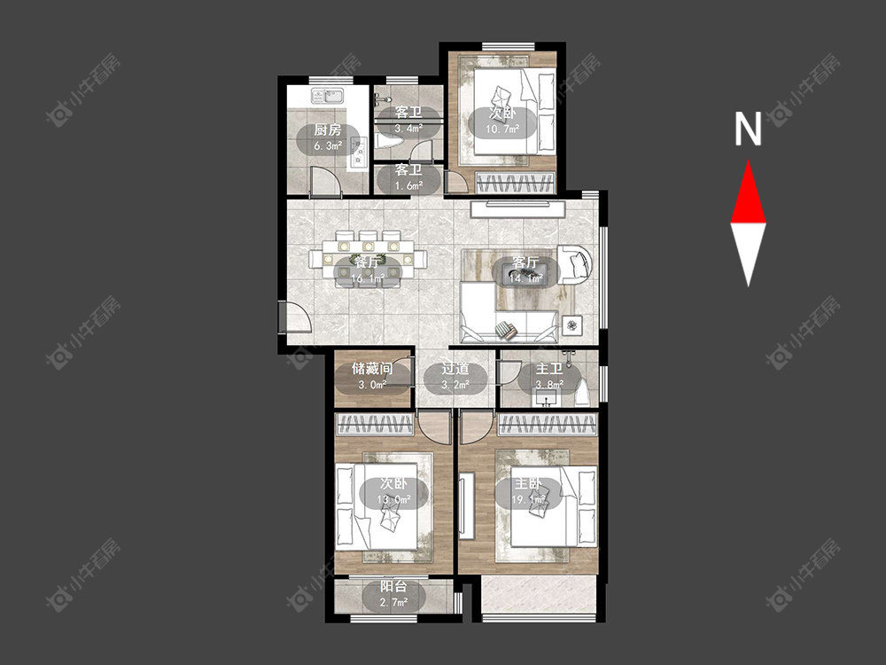 常州聚湖半岛在售二手房源户型图_小牛看房