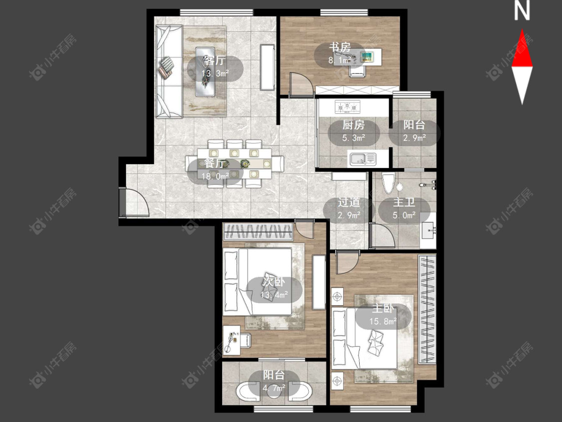 常州水晶城在售二手房源户型图_小牛看房