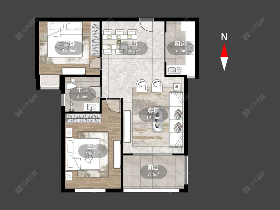 常州滨江明珠城东区在售二手房源户型图_小牛看房