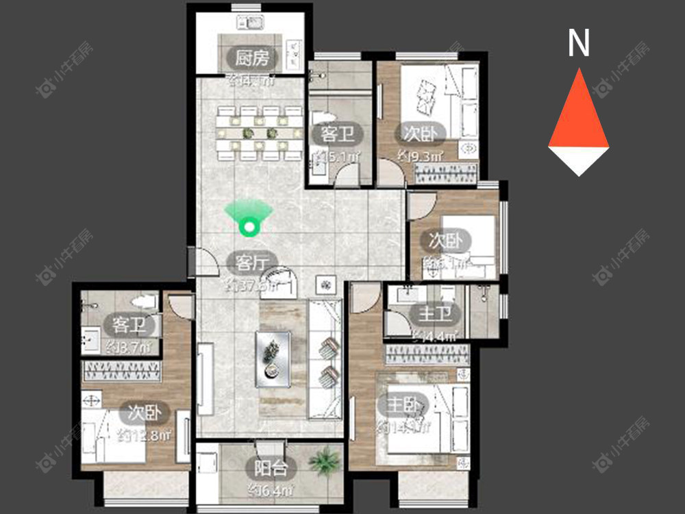 常州招商花园城在售二手房源户型图_小牛看房