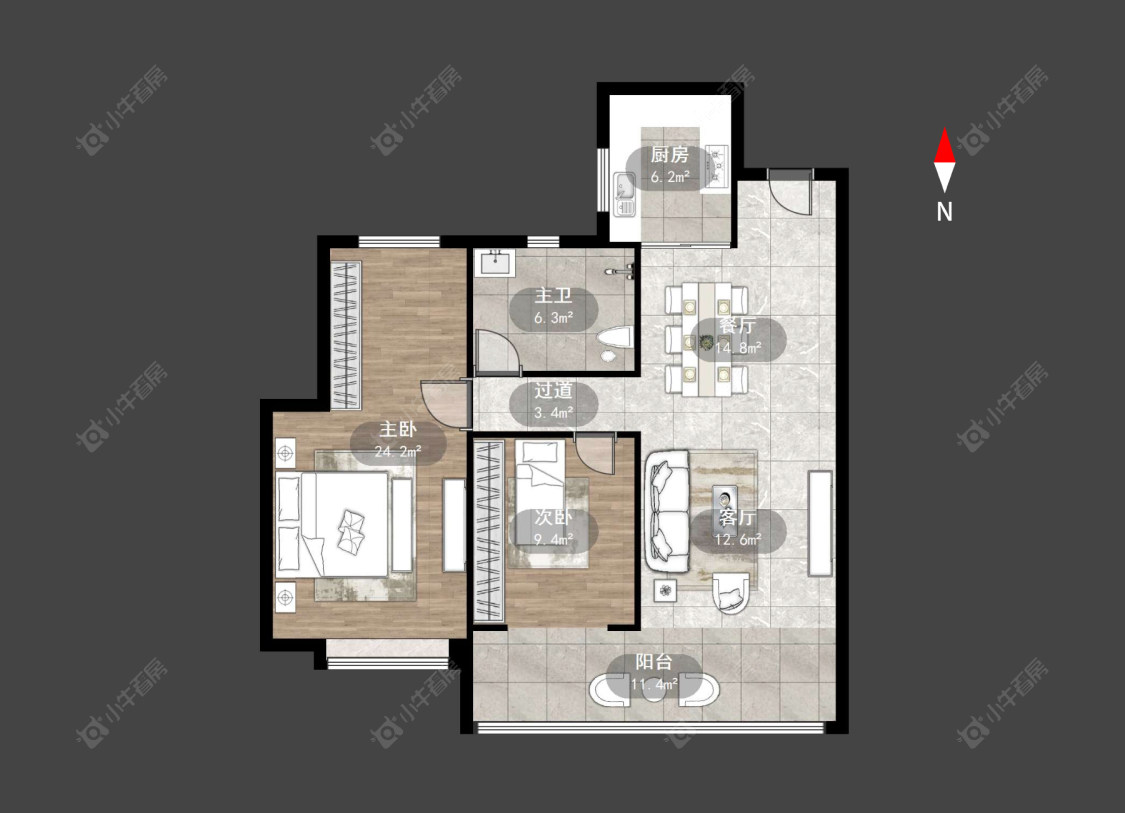 常州九洲玺在售二手房源户型图_小牛看房
