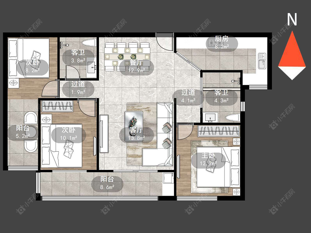 常州莱蒙城睿景公寓在售二手房源户型图_小牛看房