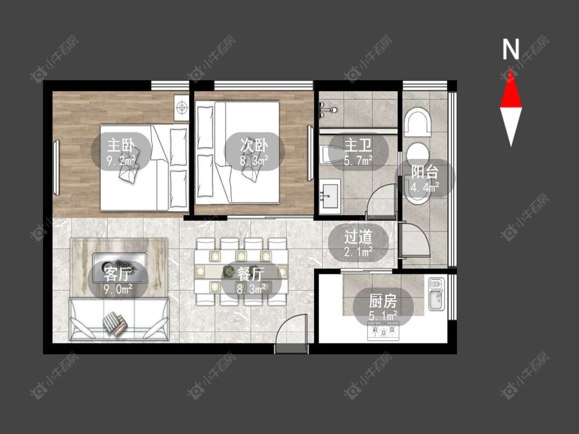 常州新北万达广场在售二手房源户型图_小牛看房