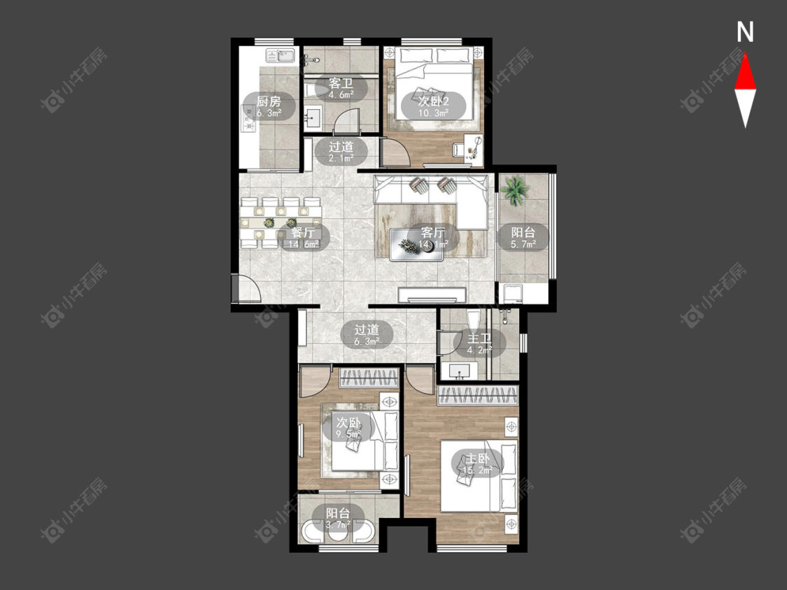 新城域三期房源户型图 常州新城域三期在售二手房源户型图_小牛看房