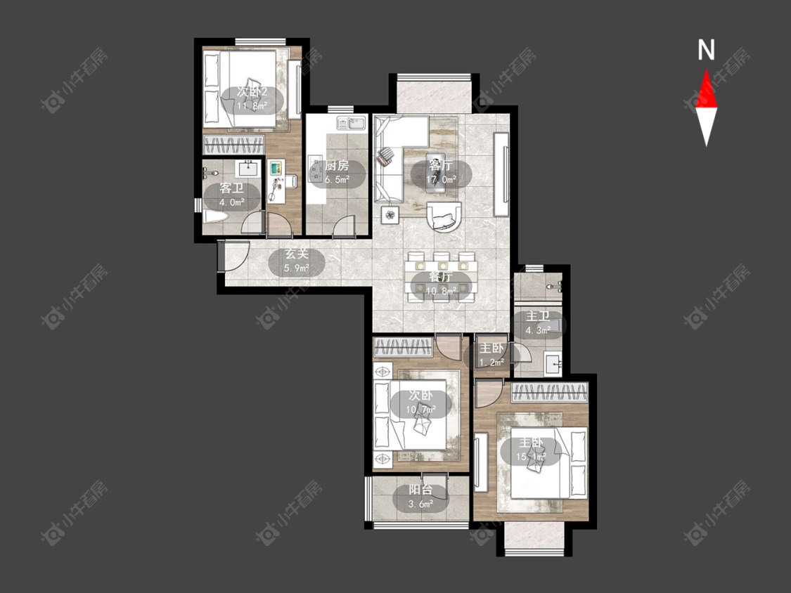常州香江华廷花园在售二手房源户型图_小牛看房