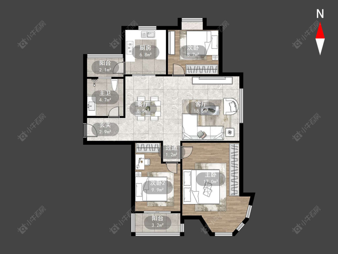常州青枫公馆在售二手房源户型图_小牛看房