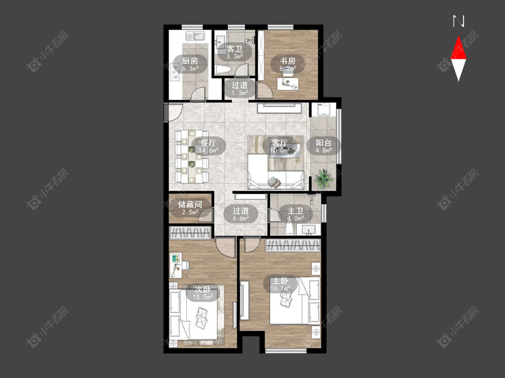 常州牡丹水岸国际在售二手房源户型图_小牛看房