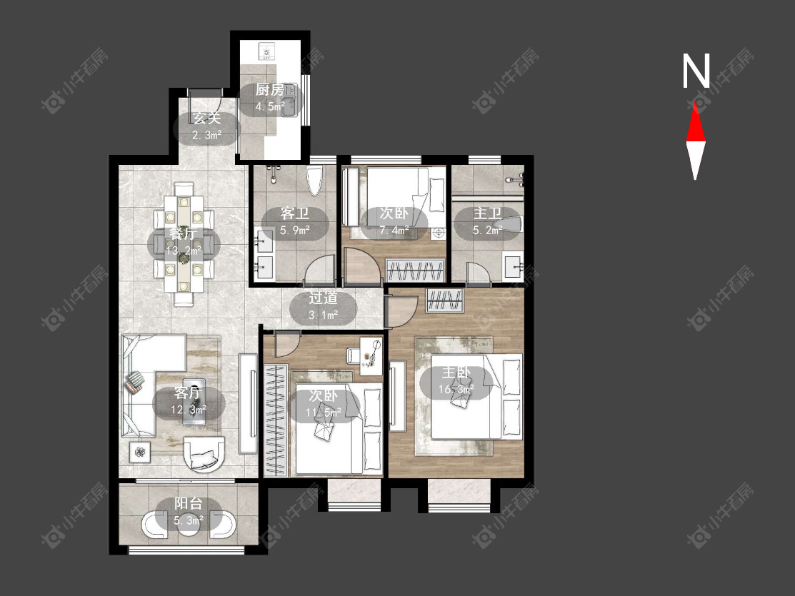 常州华润国际六期在售二手房源户型图_小牛看房