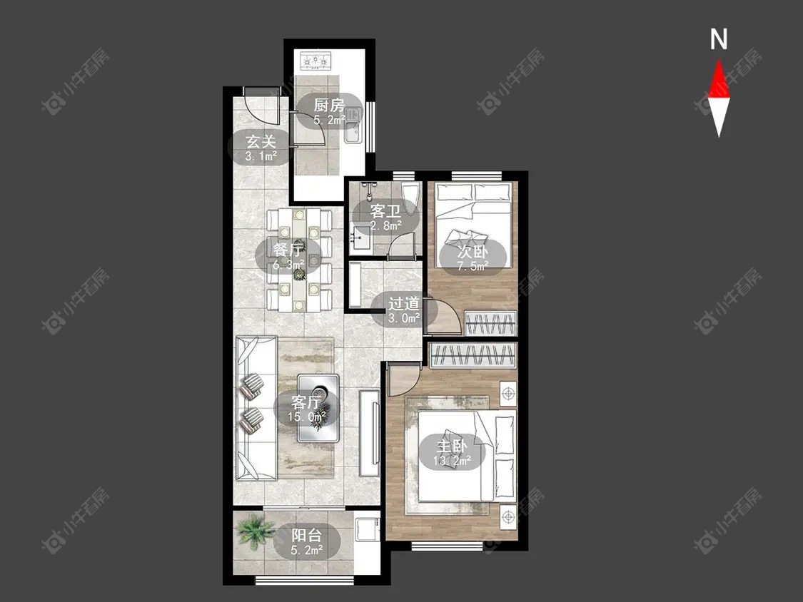 常州横麓雅居在租房源户型图_小牛看房