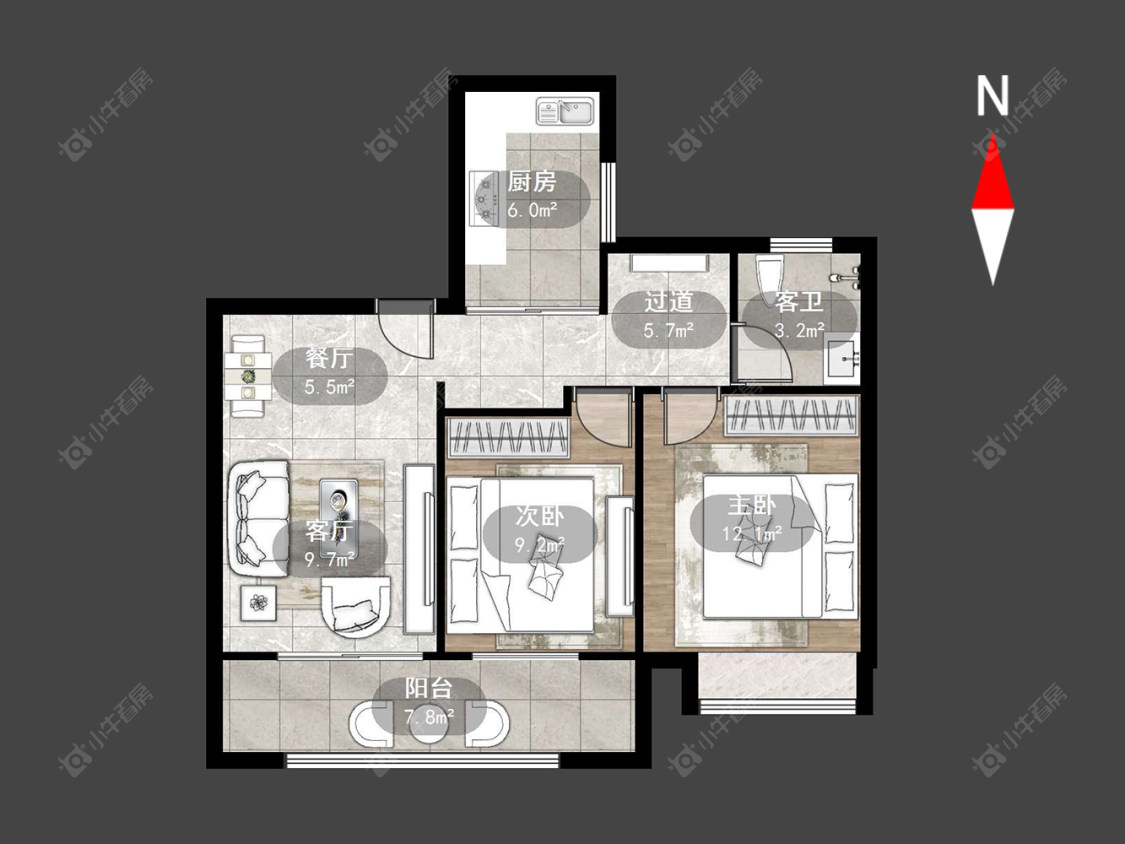 常州邹新东苑在售二手房源户型图_小牛看房