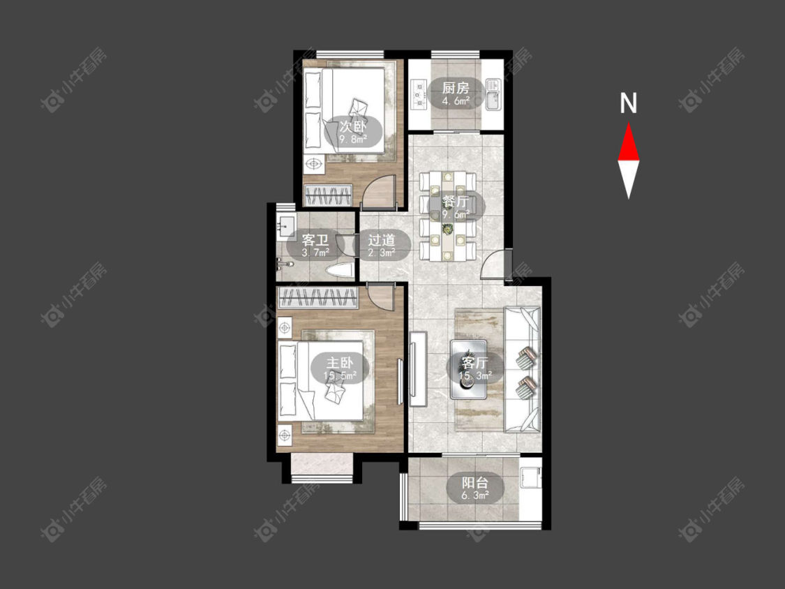 新魏花园房源户型图 常州新魏花园在售二手房源户型图_小牛看房