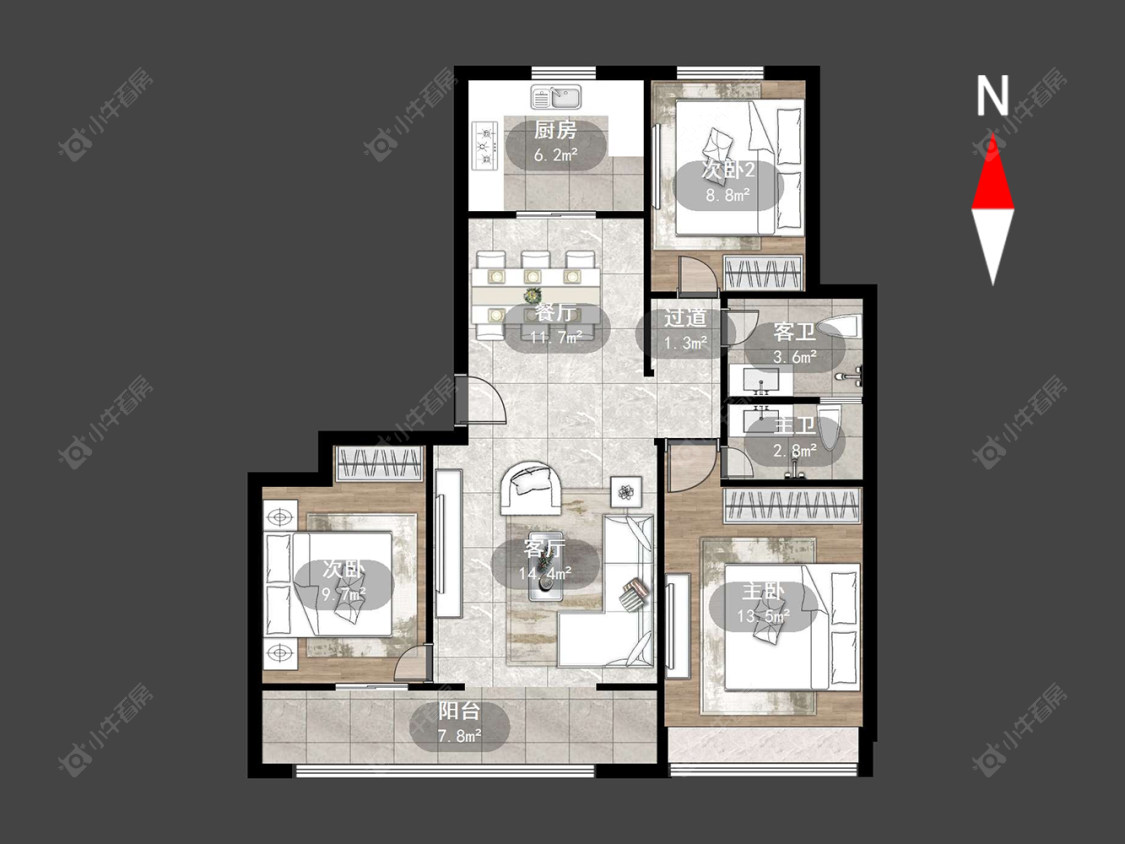 常州三江公园在售二手房源户型图_小牛看房