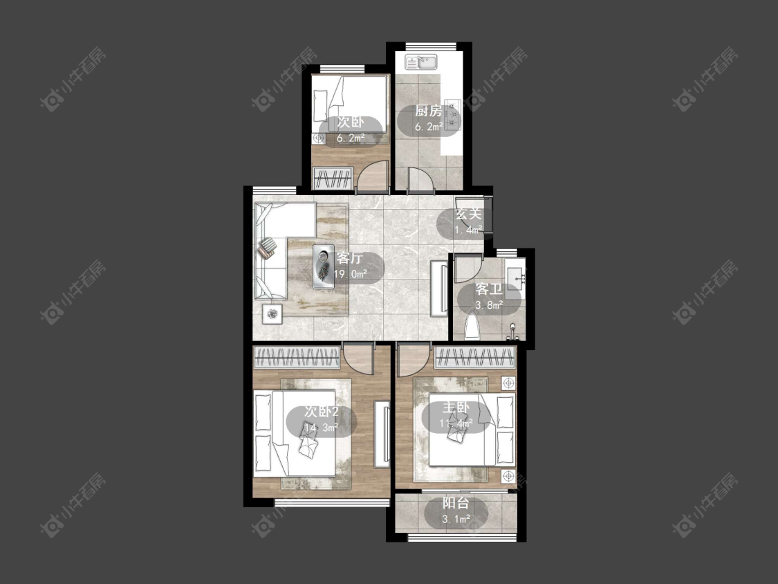 天波城房源户型图 丹阳天波城在售二手房源户型图_小牛看房