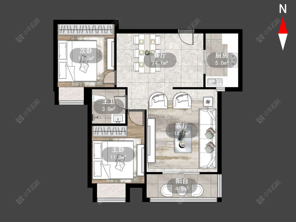 常州运河天地在售二手房源户型图_小牛看房