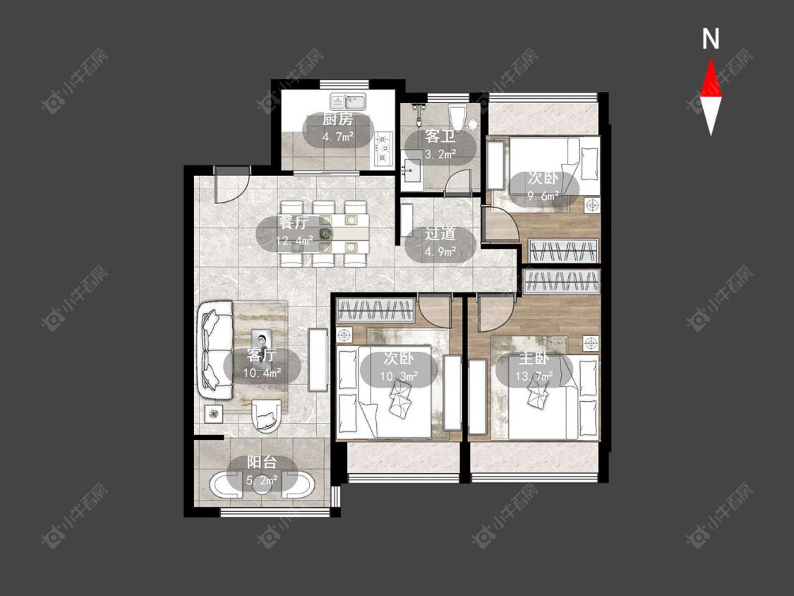 常州万科新都会在售二手房源户型图_小牛看房