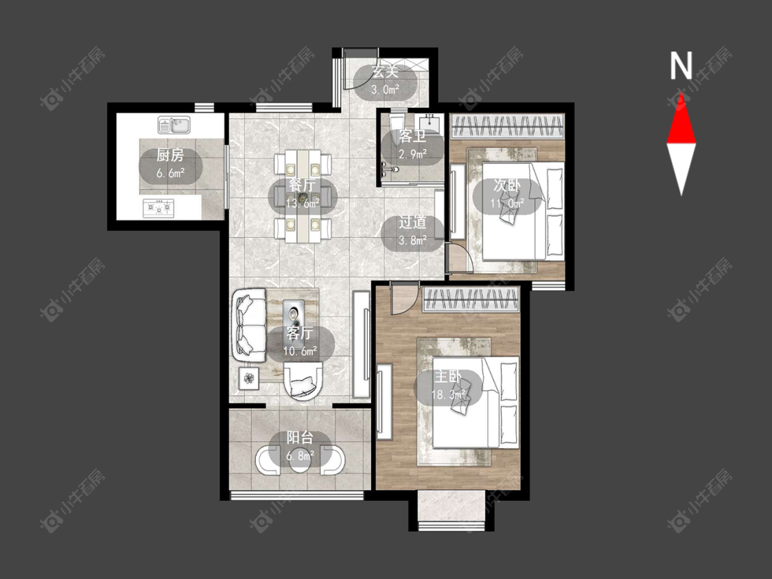 常州福地聚龙苑在售二手房源户型图_小牛看房