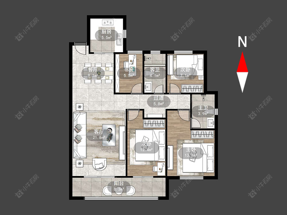常州新城金樾在售二手房源户型图_小牛看房