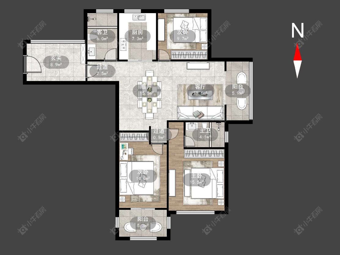 常州高成天鹅湖在售二手房源户型图_小牛看房