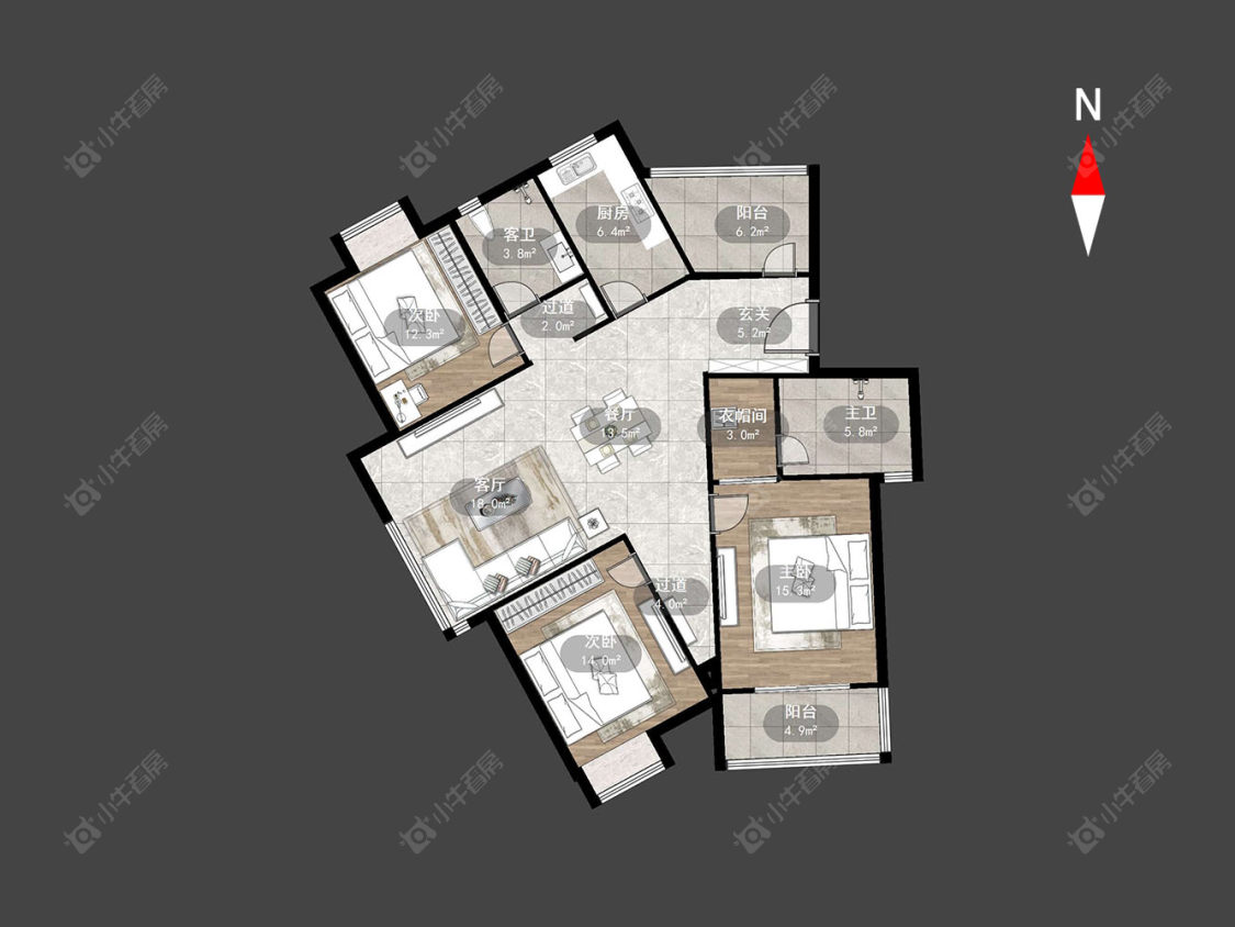 常州景秀世家在售二手房源户型图_小牛看房