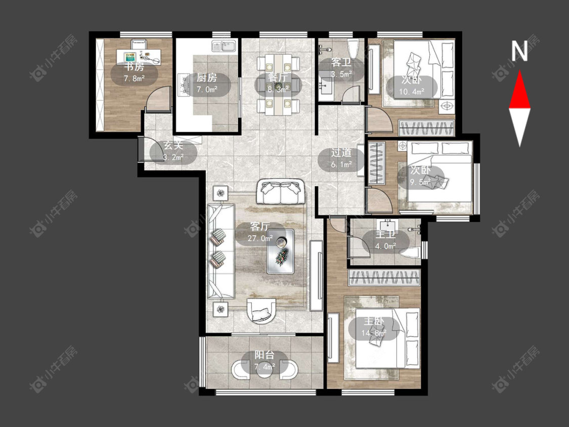 常州莱蒙城铂郡在售二手房源户型图_小牛看房