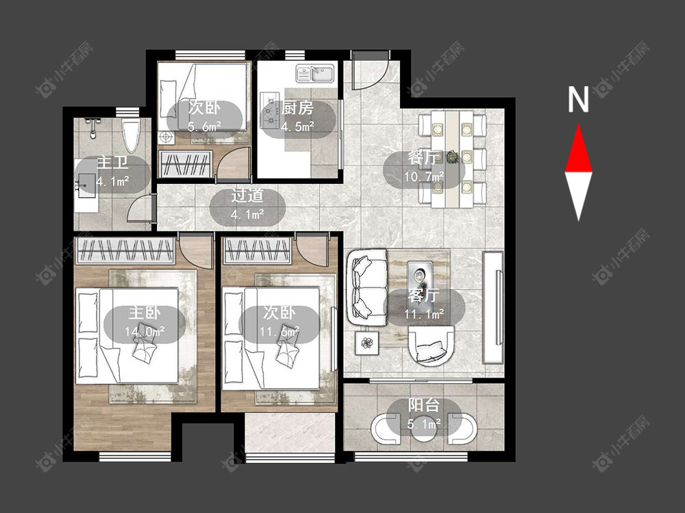 常州招商花园城在售二手房源户型图_小牛看房