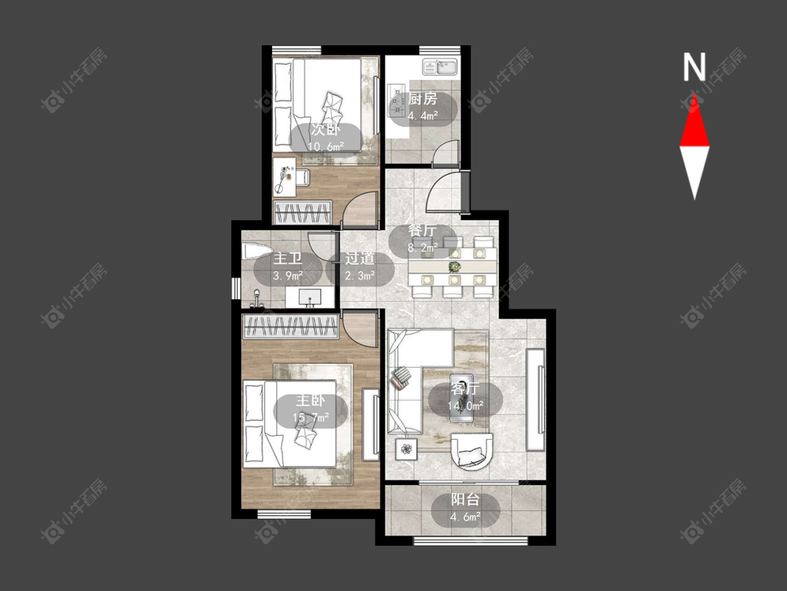 常州新景花苑三期在售二手房源户型图_小牛看房