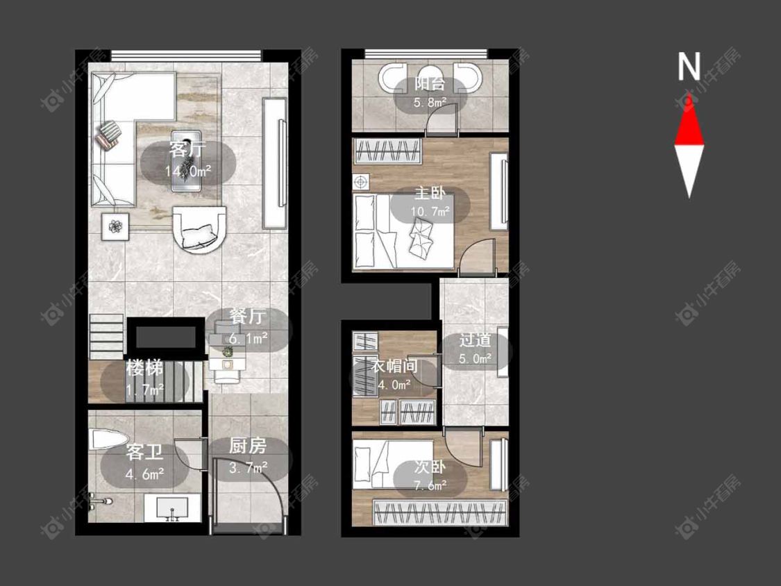 常州亚泰财富中心在售二手房源户型图_小牛看房