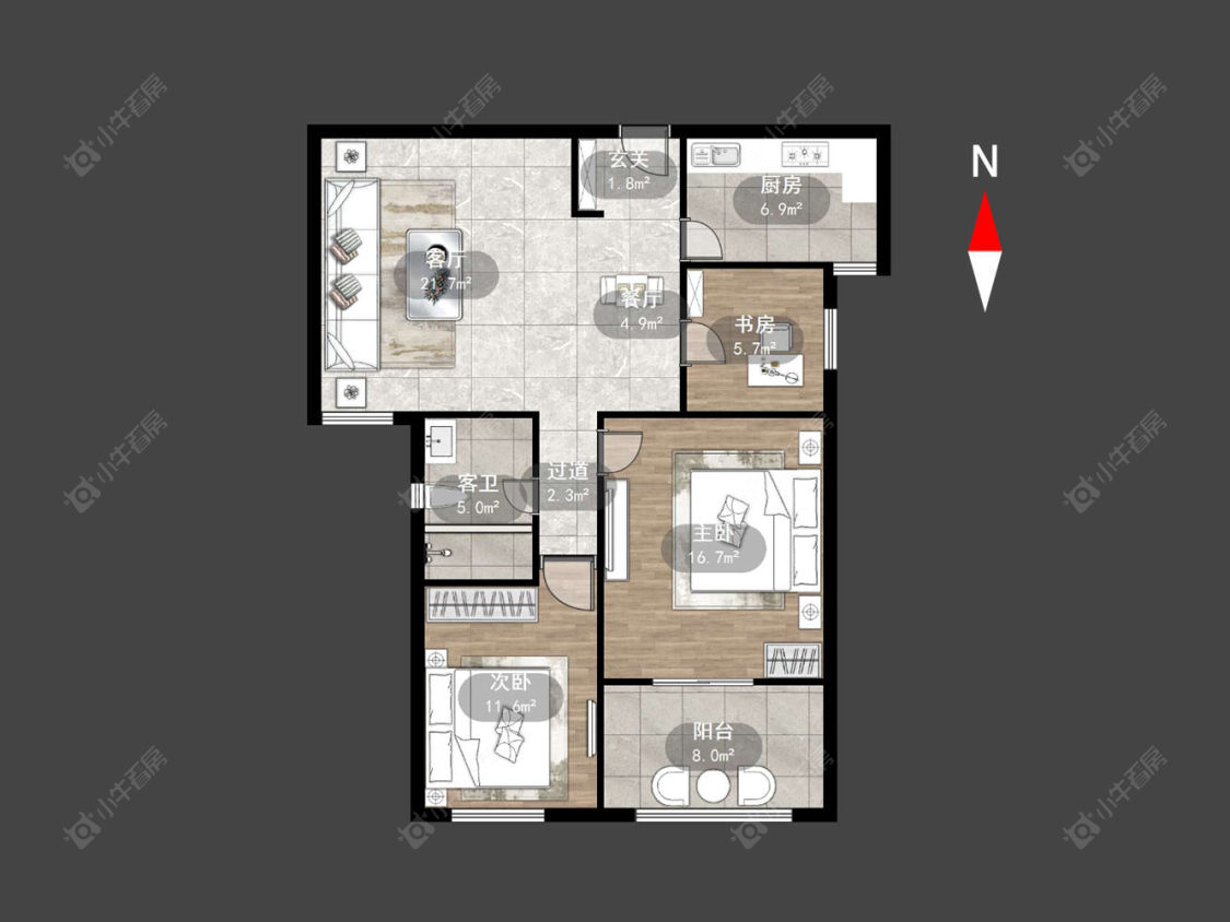 常州府西花园在售二手房源户型图_小牛看房