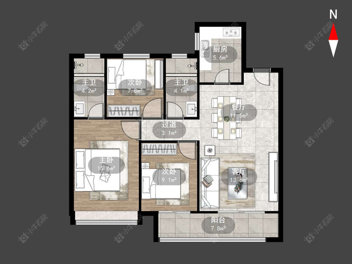 常州津德嘉苑在售二手房源户型图_小牛看房