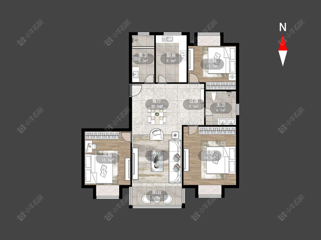 常州红梅假日花苑在售二手房源户型图_小牛看房