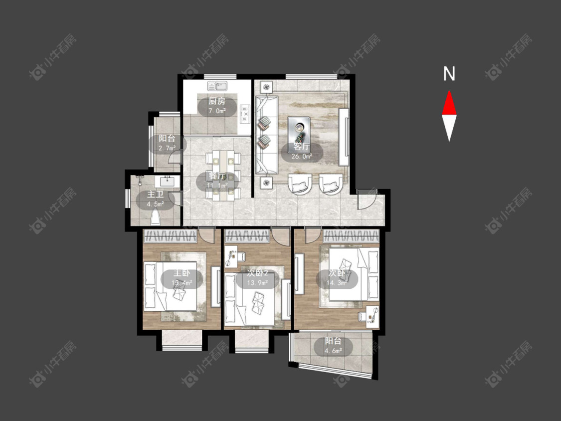 常州燕阳花园在售二手房源户型图_小牛看房