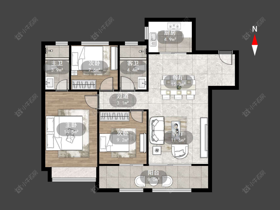 常州万科公园大道二三期在售二手房源户型图_小牛看房