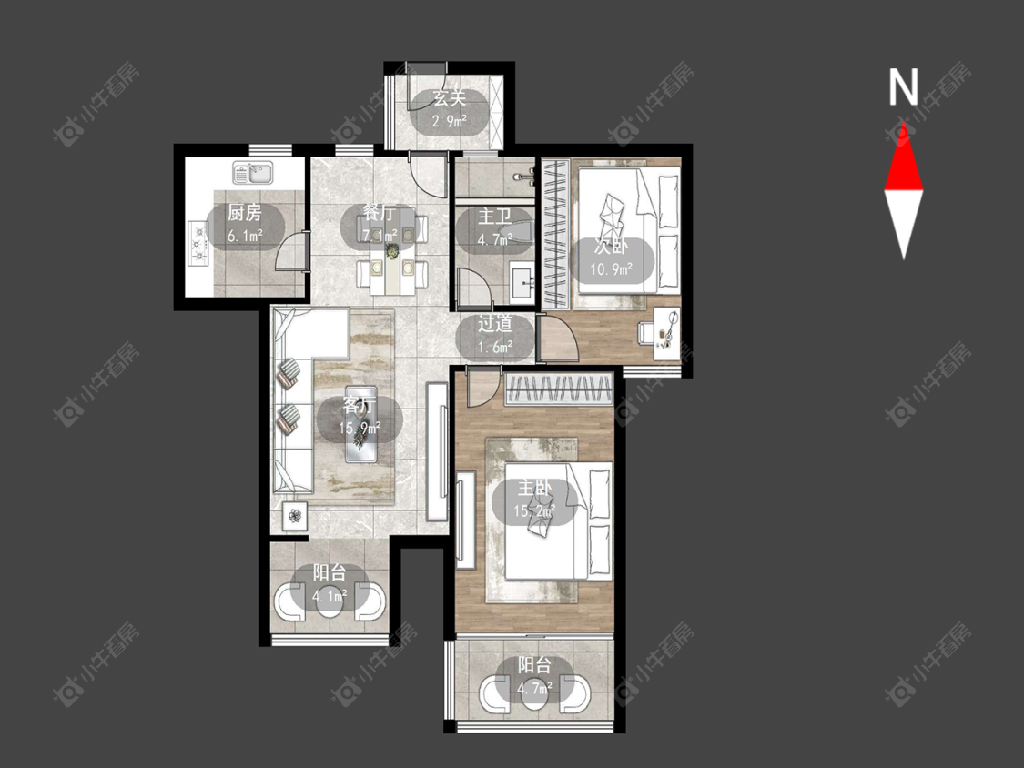 福地聚龙苑房源户型图 常州福地聚龙苑在售二手房源户型图_小牛看房