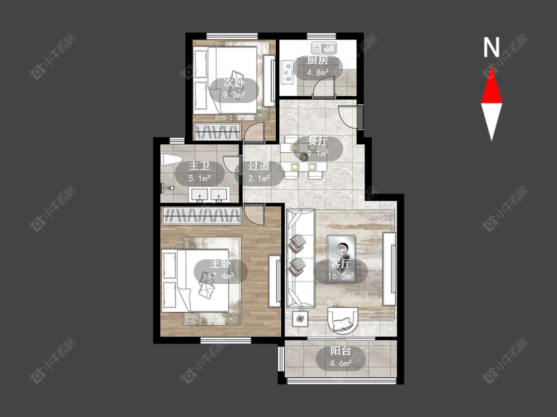 常州腾龙苑西区在售二手房源户型图_小牛看房