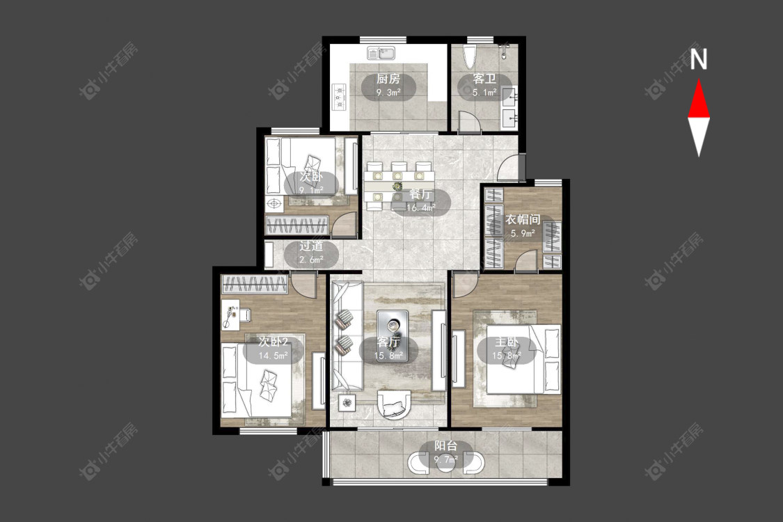 常州中凉新村六期在售二手房源户型图_小牛看房