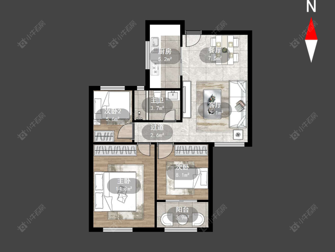 港龙新港城房源户型图 常州港龙新港城在售二手房源户型图_小牛看房