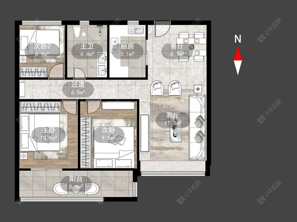 常州九洲花园三期在售二手房源户型图_小牛看房