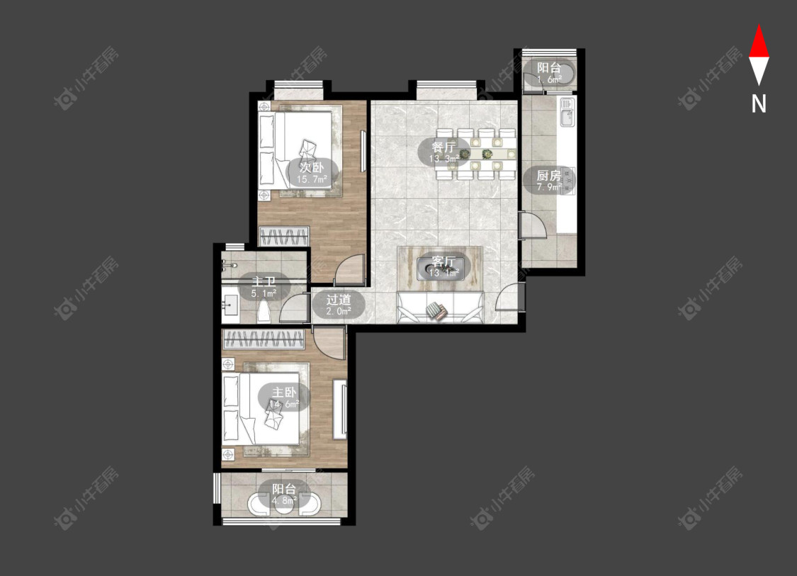 常州月馨苑在售二手房源户型图_小牛看房