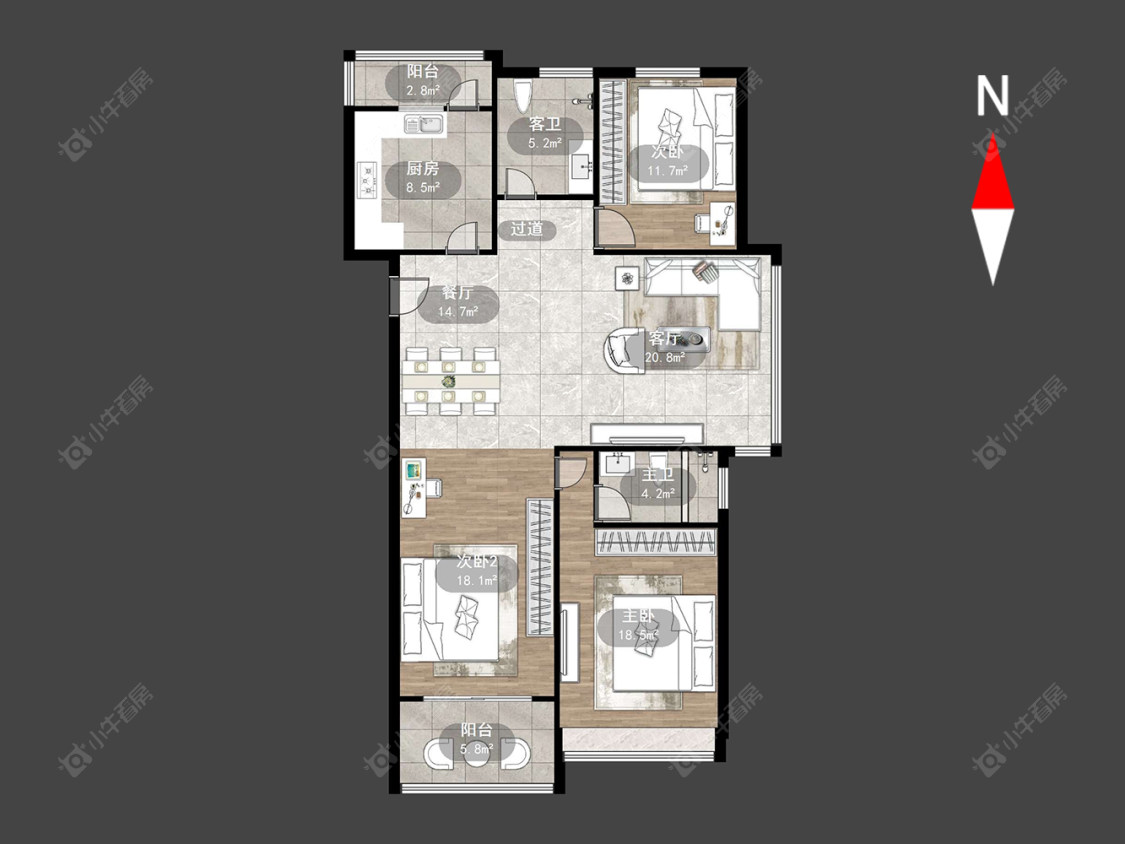 滨江豪园房源户型图 常州滨江豪园在售二手房源户型图_小牛看房
