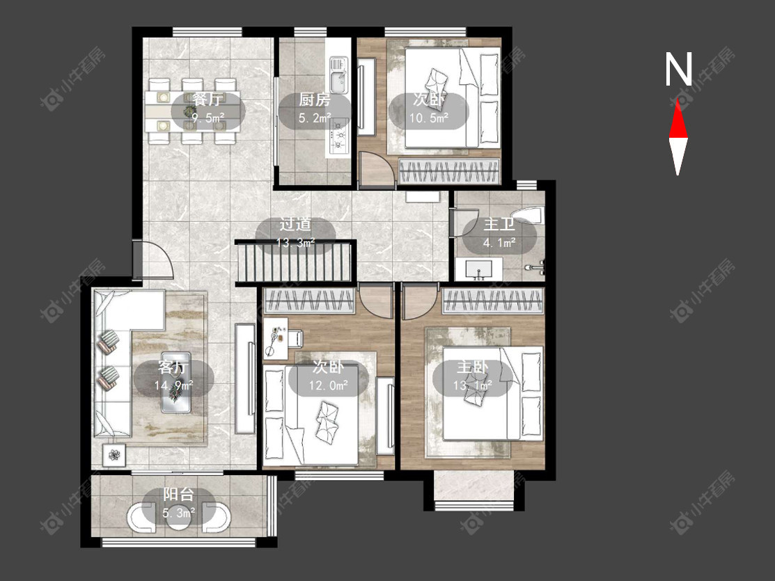 朝阳花园房源户型图 常州朝阳花园在售二手房源户型图_小牛看房