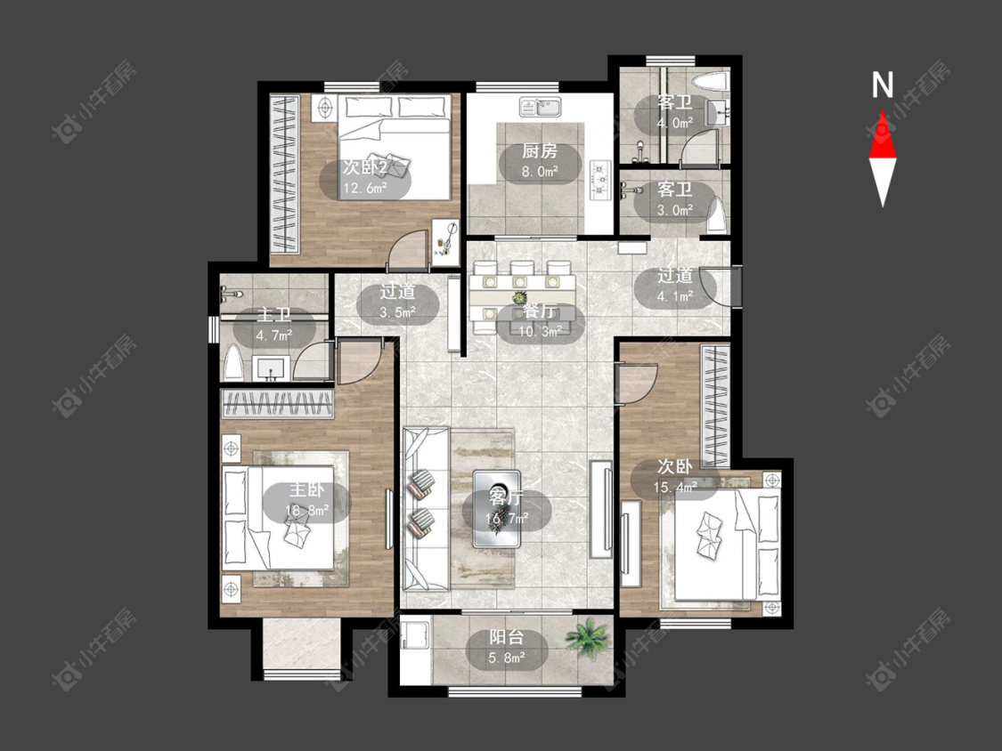 常州太湖明珠苑北区在售二手房源户型图_小牛看房